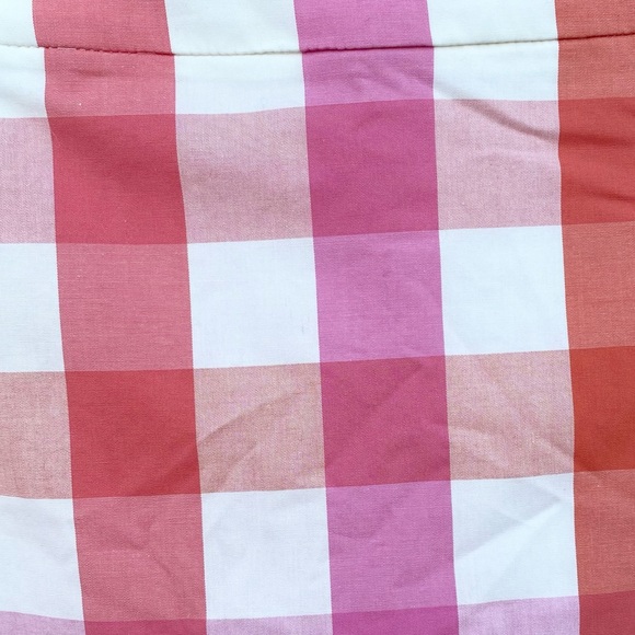 J. Crew Gingham Plaid Ruffle Skirt Pink and Orange Size 2 NWT - Picture 7 of 13